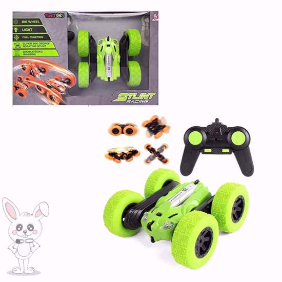 صورة Hemtik سيارة تحكم عن بعد مزدوجة الجوانب تدور 360 درجة 4WD RC مع مصابيح أمامية 2.4 جيجا هرتز لعبة سباق كهربائية قابلة لإعادة الشحن للأولاد والبنات وأعياد الميلاد (متعددة الألوان)