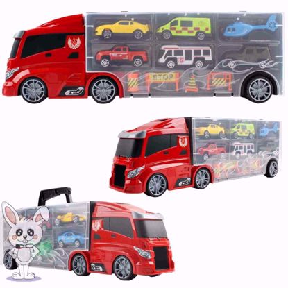 صورة طقم سيارات يضم 12 سيارة وملحقاتها وخريطة لعبة