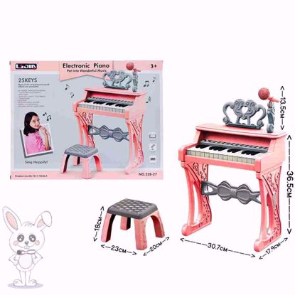 صورة بيانو مع كرسي وميكروفون