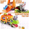 صورة شاحنة ديناصور للأطفال مع 6 مركبات سيارة ديناصور مطاطية ناعمة