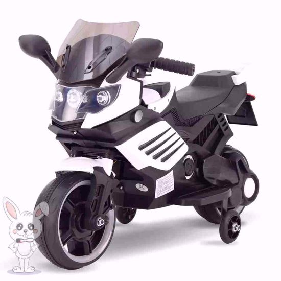 Picture of 6 volt motorcycle, white