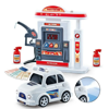 صورة 1مجموعة للاطفال ضوء صوتي عالمي للسيارة رذاذ بلاستيكي سيارة لعبة محاكاة محطة الغاز الكهربائية