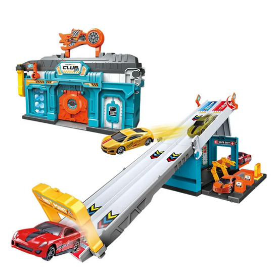 صورة *مجموعة  مدينة مشوهة طرد المسار سباق السيارات موقف للسيارات بناء السكك الحديدية المرور اللعب