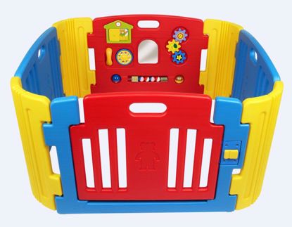 صورة #جديد ساحة اللعب القياسية لغرفة الأطفال (أزرق داكن-أحمر-أصفر)