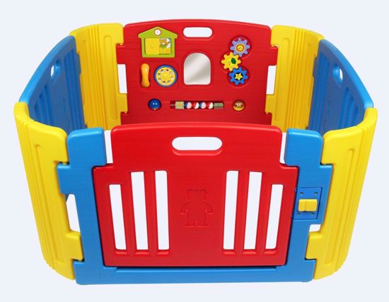 صورة #جديد ساحة اللعب القياسية لغرفة الأطفال (أزرق داكن-أحمر-أصفر)