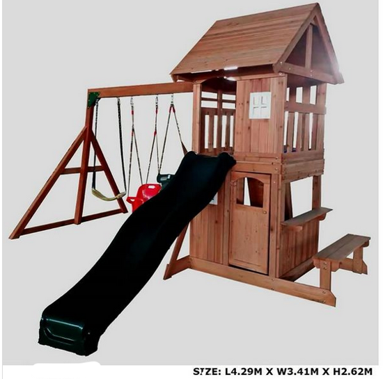 Picture of ! 2 swings with slide, climbing, table, chairs and ladder