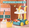 صورة // مجموعة أدوات التنظيف المدرسية للأطفال من Jinming عربة لعب مجموعة ألعاب المنزل أدوات التنظيف للأطفال ألعاب