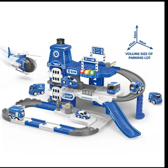 صورة : الأكثر مبيعاً سلسلة شرطة للأطفال لعبة كرتون Diy تجميع الكثير من ألعاب وقوف السيارات ببدلة مركبة مجانية