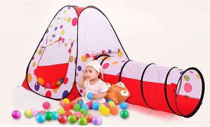 صورة ?خيمة أطفال مع نفق مع 100 كرات ملونة