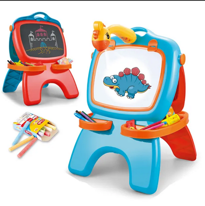 صورة && طقم جهاز عرض مزدوج الجانب للأطفال متين ، لوحة رسم للأطفال الصغار