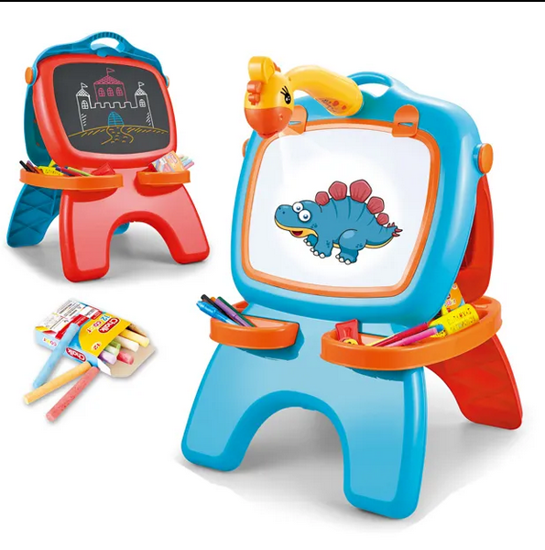 صورة && طقم جهاز عرض مزدوج الجانب للأطفال متين ، لوحة رسم للأطفال الصغار