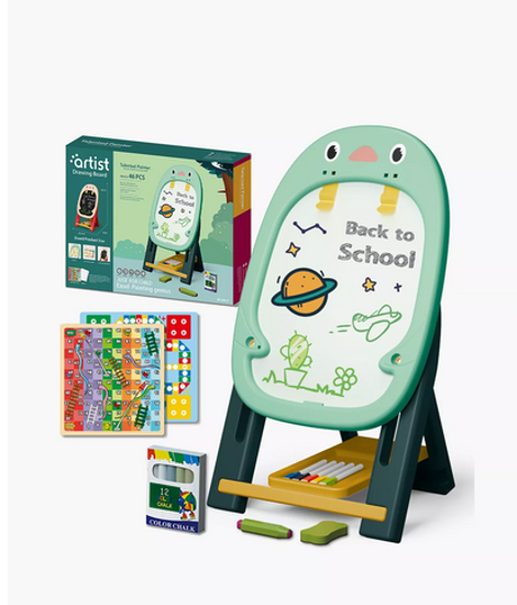 Picture of Artist's Double-Sided Magnetic Drawing Board with 2 Toys from Little Story The Talented Artist's Board - Green