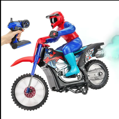 صورة --- ألعاب الأطفال, ألعاب الدراجات النارية Flytec 2.4G التحكم عن بعد 360 الغزل العمل الدورية دراجة نارية rc لعب للأطفال الأولاد