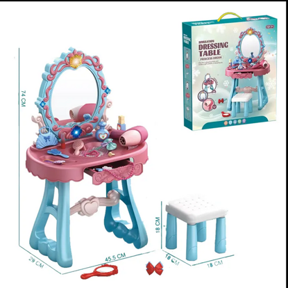 صورة 4/ لعبة أطفال مزيفة جديدة طقم ألعاب مكياج طاولة لعبة مزيفة لأعياد الميلاد هدايا للفتيات الصغيرات