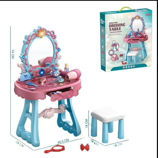 صورة 4/ لعبة أطفال مزيفة جديدة طقم ألعاب مكياج طاولة لعبة مزيفة لأعياد الميلاد هدايا للفتيات الصغيرات