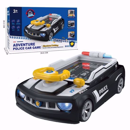 صورة 6/ألعاب عجلة القيادة الموسيقية BLiSS HUES للأطفال - مع مصابيح أمامية وصوت سيارة واقعي - لعبة محاكاة قيادة سيارات سباق للأطفال - موضوع الشرطة (أسود)