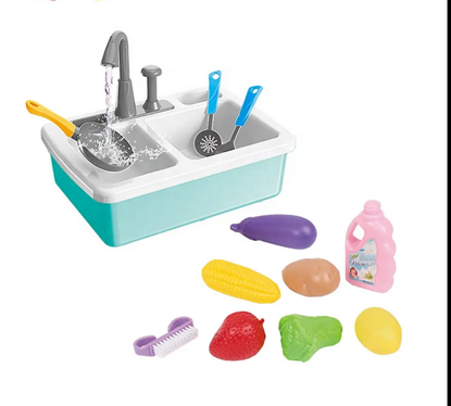 Picture of 15/ Kids Pretend Play Kitchen Playset Toy Electronic Dishwasher Machine Kitchen Sink Toy for Boys Girls