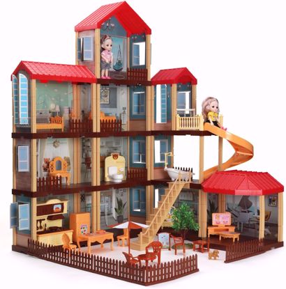 Picture of 18/Timmy DIY Dream House Decoration Kit with Furniture, Accessories and Doll Figure for Building Perfect Toy for Girls and Toddlers with Real LED Light