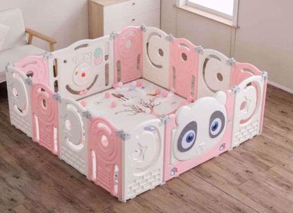 صورة 23/قفص لعب للاطفال من ار بي دبليو تويز، سياج بلاستيكي ملون للاطفال للعب في الاماكن المغلقة وساحة اللعب المنزلية (12 لوحة)، UMR4RW16410 بينك