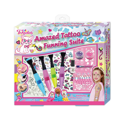 صورة 29/ وشم لعب أوشام أوشام Stencils مسحوق لامع لعب الأطفال