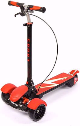 Picture of 32/Foldable three-wheel scooter for children with adjustable height from Cool Baby for ages 3 to 16 years, with music and light, aluminum frame, red