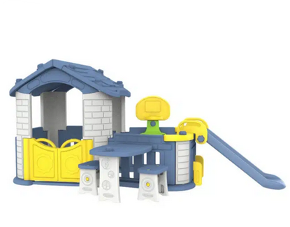 Picture of House – Rest area – Slide – Basketball hoop – Table with chairs