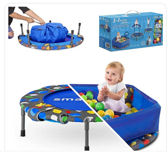 صورة 37/سمارترايك - ترامبولين ومجموعة أنشطة 3 في 1 لون أزرق