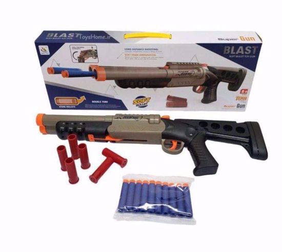 صورة 41/ وصول جديد يدوي للأطفال لعبة اطلاق النار في الهواء الطلق محاكاة لينة قاذفة مزدوجة برميل لعبة لينة