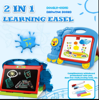 صورة 42/ 2 في 1 التعلم الحامل الكرتون الوجهين اللوحة سادة الإبداعية ليتل الفنان الكتابة على الجدران كيت الأطفال ألعاب لوحة الرسم