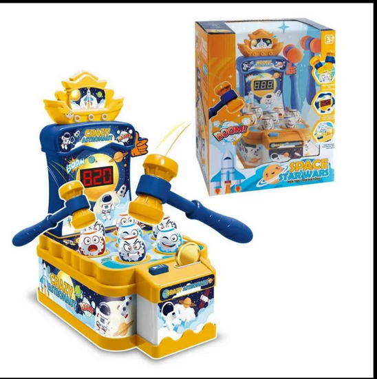 صورة 44/ أحدث لعبة هجوم الأطفال مجنون رائد الفضاء مول لعبة صغيرة اجتز آلة الخلد مع الضوء وصوت لعبة المطرقة والقصف
