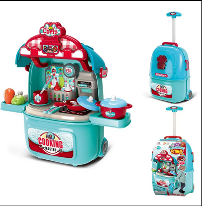 Picture of 46/C Toys for Kids Preschool Simulation Kitchen Model Plastic Kitchenware Set Light Music Pretend Play Set