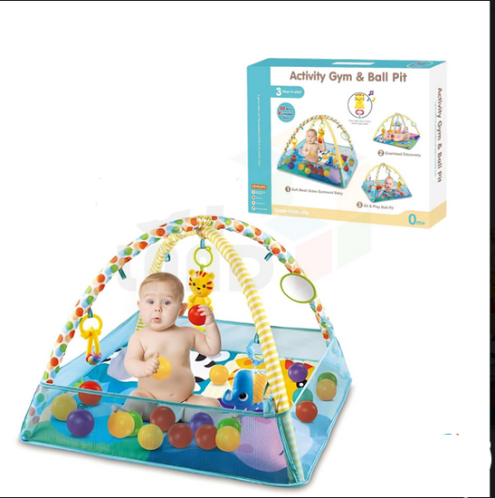 صورة 47/منجاو - سجادة لعب للأطفال - صالة ألعاب رياضية وحفرة كرات - ألعاب للأطفال - أزرق