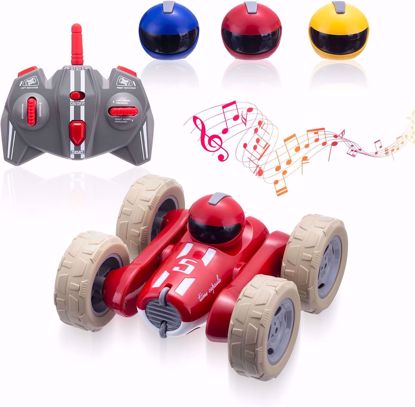 صورة 62/بور اكسترا سيارة بهلوانية بجهاز تحكم عن بعد مزدوجة الجوانب قابلة للدوران 360 درجة، لعبة سيارة خارجية هدية عيد ميلاد للاولاد والبنات من سن 6-14 (لون احمر) 34.5 * 10 * 26.6 سم