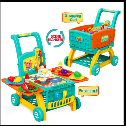 Picture of 64/ New Arrival FiveStar Toy Plastic Pretend Play Supermarket Food Accessories Grocery Cart Toys for Kids Picnic Toys