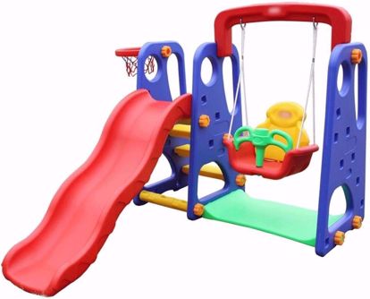 Picture of 66/Toddler Slide Set, 3-in-1 Slide Set with Basketball Hoop, Simple Climbing Ladders, for Indoor and Backyard Use (160*170*108cm)