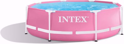 صورة 74/Intex - - طقم حمام سباحة أنبوبي بإطار معدني دائري وردي/وردي (Ø) 2.44 × 76 سم