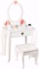 صورة 85/طقم أدوات تجميل للأطفال من WoodenEdu مع مرآة ومقعد، طقم طاولة وكرسي لأدوات التجميل للأطفال الصغار والأطفال، لون أبيض