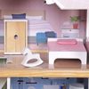Picture of Wooden dollhouse with a swimming pool, an elevator ZA4835