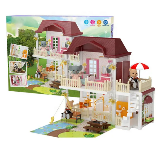 صورة 92/ الملك العالم ، غرفة المعيشة حمام غرفة الاطفال الفتيات لعبة التظاهر اللعب منزل ديي فيلا مجموعة اللعب