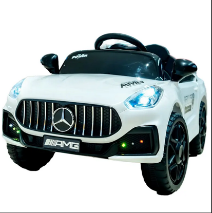 صورة 96/ لعبة ركوب سيارة رياضية كهربائية من عمر 1-5 سنوات تعمل بالبطارية وعجلة تحكم عن بعد هدية عيد ميلاد مثالية للأولاد والبنات 94*45*47 سم