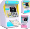 Picture of 104/Small Automatic Plastic Safe Coin Bank with Password and Face Lock for Cash Withdrawal, Rechargeable Savings Piggy Bank for Kids (Blue)
