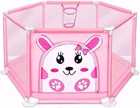 صورة 105/حباسة أطفال آمنة ومسلية!   توفر مساحة آمنة ومريحة للعب الأطفال الصغار. تصميمها اللطيف باللون الوردي مع رسمة وجه حيواني يضفي لمسة مرحة.