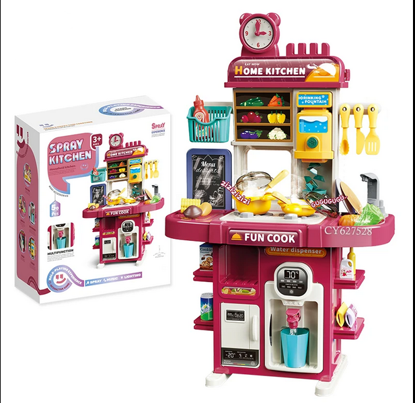 صورة 116/ مجموعة ألعاب مطبخ طعام وهمي بالجملة، 50 قطعة من ملحقات المطبخ مع أصوات وإضاءة للأطفال