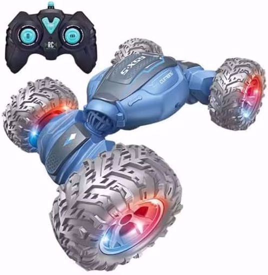 صورة 204/لعبة سيارة سباق بجهاز تحكم عن بعد مع ضوء وموسيقى، سيارة سباق مزدوجة الوجه تدور 360 درجة، سيارة تحكم عن بعد 2.4 جيجا هرتز مع محرك 4 عجلات