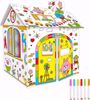Picture of OAOEYE Kids 3D Cardboard Doodle Playhouse, Cardboard Playhouse and Craft Activity for Kids, for Coloring and Pretended Play, DIY Educational Craft Activity...
