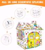 Picture of OAOEYE Kids 3D Cardboard Doodle Playhouse, Cardboard Playhouse and Craft Activity for Kids, for Coloring and Pretended Play, DIY Educational Craft Activity...