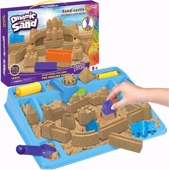 صورة 251/مجموعة أدوات الشاطئ Uzelia مع 1 كجم من رمل اللعب للسحق والخلط والتشكيل، رمل صناعي يتضمن قوالب وأدوات، ألعاب...