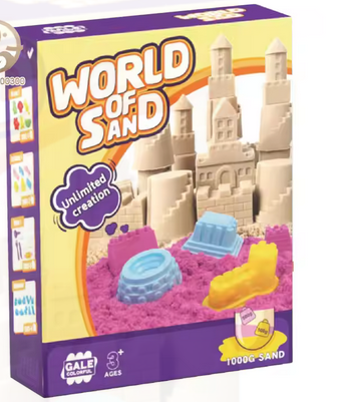 صورة 251/ للبيع بالجملة لعبة تعليمية سحرية تصنعها بنفسك رمال غير سامة 1 مساحة بلاستيكية لرمال الفضاء مع قالب للأطفال