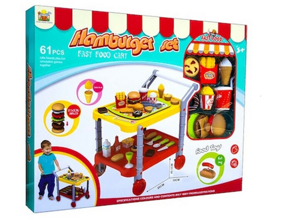 صورة 256/ التظاهر باللعب مع ألعاب ديي الآيس كريم الهامبرجر الغذاء عربات مجموعات ألعاب الأطفال