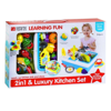 صورة 256/"مطبخ مع مغسلة ومجموعة أطباق ""Kitchen Set"". يُسكب الماء في الحوض ، وإذا أدرت الصنبور ، فسوف يتدفق من الصنبور ، تمامًا مثل الحوض الحقيقي. أيضًا ، تشتمل المجموعة على موقد + منتجات وأطباق متنوعة.
